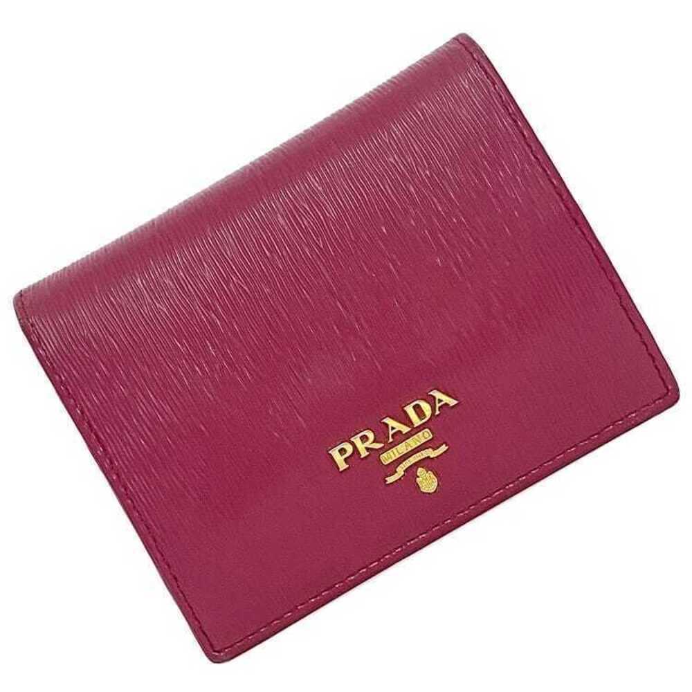 Prada Bifold Wallet Vitello Move Leather Compact Pink